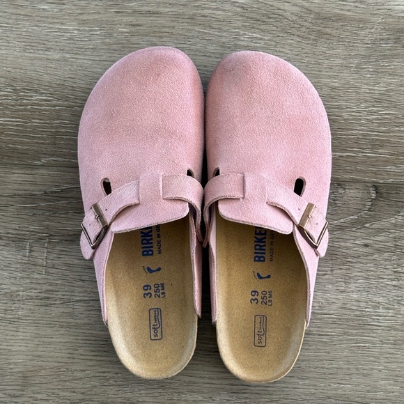 HOLD. Birkinstock Pink Suede Women's Clogs sz39 - Picture 3 of 4
